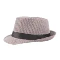 Cappello fedora jazz classico vintage a quadri houndstooth con elegante nastro nero - Pied de Poule Caffè / Adatto Testa 56-58cm