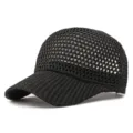 Berretto da baseball da donna in maglia nera traspirante per la protezione solare estiva - Adatto per circonferenza testa circa 54-58cm / Maglia a piccoli occhielli - Nero