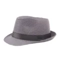 Elegante cappello fedora grigio a quadretti con nastro nero per uomo e donna stile inglese - Pied de Poule Grigio Scuro / Adatto Testa 56-58cm