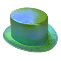 Iridescent green holographic top hat for magic shows and stage performances - One Size / Iridescent Green