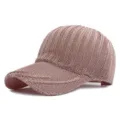 Berretto da baseball da donna in maglia traforata traspirante color rosa antico - Adatto per circonferenza testa circa 54-58cm / Strisce verticali / Rosa