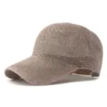 Berretto da baseball in maglia marrone da donna con paillettes e rete traspirante - Adatto per circonferenza testa circa 54-58cm / Paillettes / Kaki