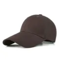 Large size solid brown baseball cap with extended brim for outdoor sun protection SKU - M Adjustable 56-59cm / Coffee