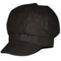 Retro dark brown wool newsboy cap for autumn and winter minimalist vintage look - Adult Free Size (56-58cm) / Dark Brown