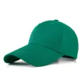 Solid emerald green baseball cap with extended long brim for outdoor sun protection - M Adjustable 56-59cm / Dark Green