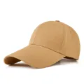 Classic camel baseball cap with extended brim for sun protection - M Adjustable 56-59cm / Camel