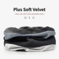 Winter thermal plush-lined striped neck warmer scarf in gray and black knitted fabric - Fleece Lined Style / Striped Grey