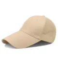 Beige summer mesh baseball cap with extra long brim for sun protection and breathability - Standard Adjustable (55-59cm circumference) / Khaki - Mesh Back