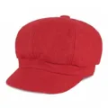 Classic red wool newsboy hat for women and men, stylish octagonal painter cap for winter - Adult Free Size (56-58cm) / Red
