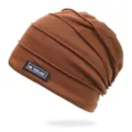 Gorro de punto marrón con pliegues para hombre y mujer, otoño e invierno - Talla única / Estilo 2 / Café