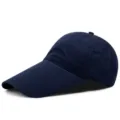 Navy blue long-brim baseball cap for outdoor sun protection and fishing - Plain Dark Blue