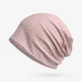Lightweight and breathable hollow pink cotton turban hat for women stylish leisure cap - One Size (Stretchy) / Striped Style - Pink