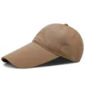 Khaki baseball cap with extended long brim design for outdoor fishing and sun protection - Plain Dark Khaki