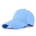 Classic light blue large size baseball cap with a long brim for outdoor sun protection - M Adjustable 56-59cm / Denim Blue