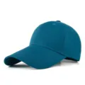 Minimalist teal baseball cap with an extended sun protection brim, side profile view - M Adjustable 56-59cm / Teal