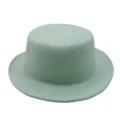 Elegant vintage mint green flat top wool felt boater hat for men and women retro style - Bean Green