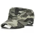 Classico cappello militare mimetico flat top con fori di ventilazione da uomo. - Regolabile (56-60cm) / Stile 7 - Mimetico