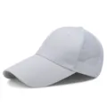 White long brim baseball cap with breathable mesh back for summer outdoor sun protection - Standard Adjustable (55-59cm circumference) / White - Mesh Back