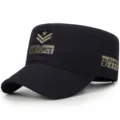 Elegante berretto militare nero con dettagli ricamati U.S. Army e Air Force - Regolabile (56-60cm) / Stile 1-Nero
