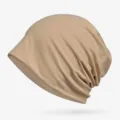 Gorro slouchy de algodón caqui transpirable para hombre y mujer, gorro de dormir de verano - Talla única / Caqui