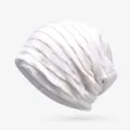 Cappello turbante bianco testurizzato traspirante per donna in stile estivo - Taglia Unica (Elasticizzata) / Stile a persiana / Bianco