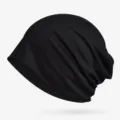 Gorro slouchy de algodón negro fino y transpirable para hombre y mujer - Talla única / Negro