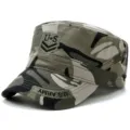 Berretto piatto mimetico stile militare da uomo con ricamo US Army molto di tendenza - Regolabile (56-60cm) / Stile 2 - Mimetico