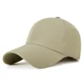 Casquette de baseball beige classique avec calotte profonde et visière - M (56-59cm) / Kaki