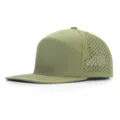 Berretto snapback a tesa piatta verde oliva da uomo con rete tagliata al laser traspirante - 56-60cm (regolabile) / verde pisello