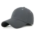 Casquette de baseball gris foncé minimaliste avec une calotte profonde et dos fermé - M (56-59cm) / Gris foncé