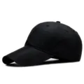 Gorra de béisbol negra de secado rápido con visera larga para una protección solar óptima - M (55-59cm) / Textura de Panal / Visera 9cm / Negro