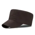 Klassische dunkelbraune Schirmmütze mit flachem Oberteil und gebogenem Rand - M (56-58cm) / Stil 1 / Kastanienbraun