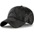 Zwarte tactische camo baseballpet van ademende ripstop stof voor buitenactiviteiten - Normale Maat Verstelbaar 56-59cm / Dichte Achterkant Alle Seizoenen / Zwartgrijs Camouflage