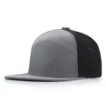 Berretto da baseball bicolore grigio e nero con tesa piatta e retro traspirante - 56-60cm (regolabile) / Grigio Scuro Nero
