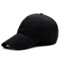 Gorra de béisbol negra de secado rápido con visera extendida para protección solar. - Secado rápido - visera de 9 cm - negro / Talla M ajustable (Para 55-59 cm)