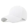 Casquette de baseball blanche unie de qualité avec couronne profonde pour le soleil - Blanc