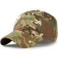 Tactische multicam camouflage honkbalpet van ademende ripstop stof voor buitenactiviteiten - Normale Maat Verstelbaar 56-59cm / Dichte Achterkant Alle Seizoenen / Khaki Groen Camo