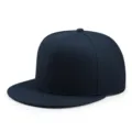 Cappellino da baseball hip-hop blu scuro semplice con visiera piatta per streetwear - Blu scuro