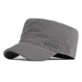 Graue Baumwoll-Militärkappe mit SPIRIT-Stickerei für Herren und Damen als Sonnenschutz - Übergröße (60-63CM) / Stil mit Buchstabenstickerei (J0205) / Grau