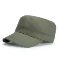 Hochwertige olivgrüne Flachkopfmütze, stilvolle Militär-Cap für optimalen Sonnenschutz - XL (61-63 cm) / Stil 2 / Armeegrün