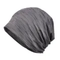 Breathable grey striped quick-dry sports beanie for outdoor running and cycling - One Size (56-60cm) / Needle Eye Stripes / Gray