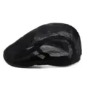 Breathable black mesh beret flat cap for men and women summer sun protection hat - Fits 56-59cm Head Circumference / All Mesh Style - Black
