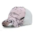 Berretto da baseball in mesh rosa con stampa artistica di vari disegni fatti a mano - Regolabile (55-59cm) / Bicicletta Rosa-Rete Bianca
