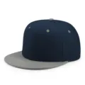 Cappellino da baseball hip-hop a tesa piatta blu navy e grigio per uomo e donna streetwear - Grigio & Blu Scuro