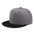 Berretto da baseball hip-hop bicolore grigio e nero con visiera piatta e stile moderno - Nero e Grigio