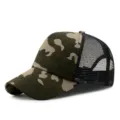 Ademende woodland camouflage truckerpet met zwarte mesh achterkant voor sporten - Verstelbaar (55-59cm) / Camo-Kleur 5