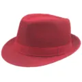 Cappello fedora in lino rosso traspirante dal classico design da gentiluomo inglese - Adulto M (Circa 57-58cm) / Fascia Coordinata-Rosso