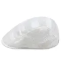 Elegante weiße Spitzen-Baskenmütze für Damen, atmungsaktive Sommermütze - Passend für 56-59cm Kopfumfang / Irregular embroidery-white