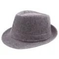 Cappello fedora in lino grigio traspirante per la protezione solare estiva all'aperto - Adulto M (Circa 57-58cm) / Grigio Scuro (Fascia Stesso Tessuto)