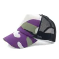 Stijlvolle paarse en witte camouflage truckerpet met ademende achterkant van gaas - Verstelbaar (55-59cm) / Camouflage - Kleur 18
